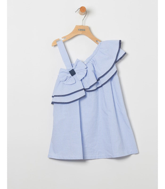 Vestido niña estampado rayas color azul