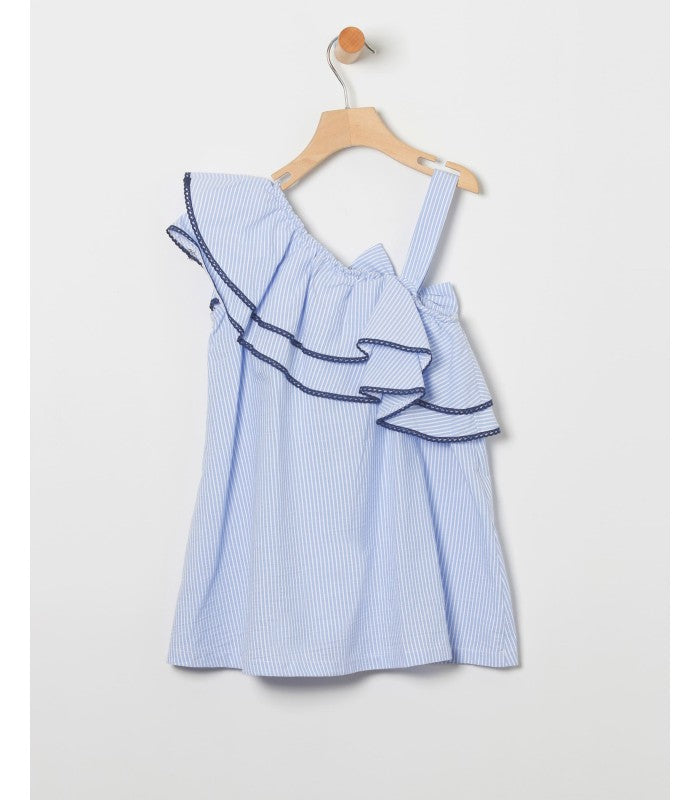 Vestido niña estampado rayas color azul