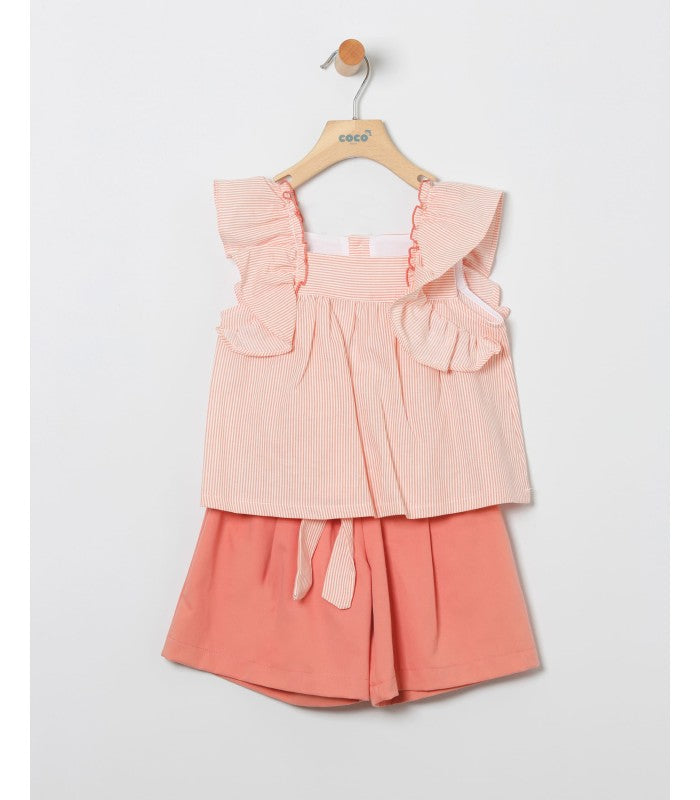 Conjunto Niña de blusa listas y short