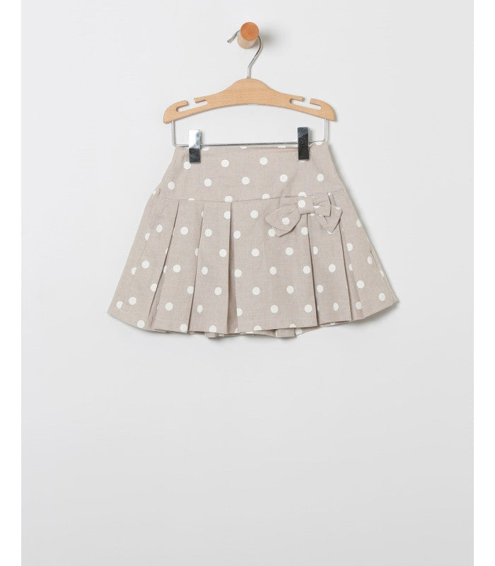 Conjunto niña de blusa y falda de lino