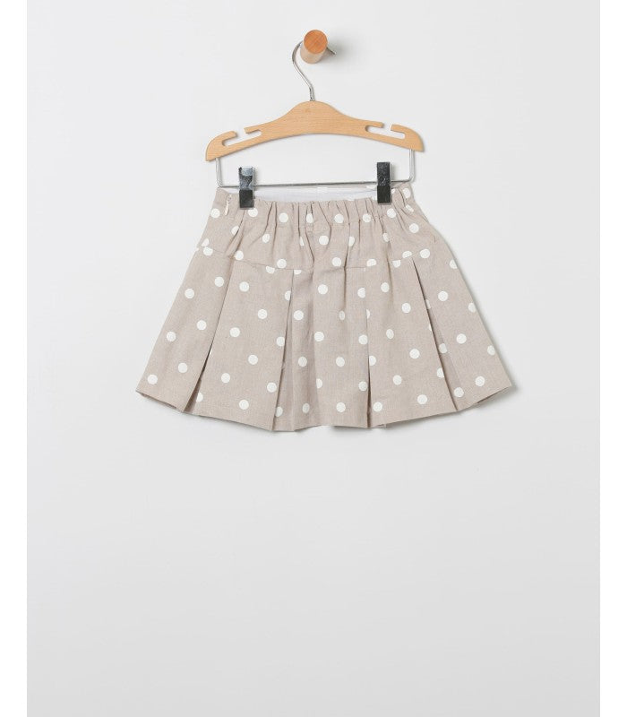 Conjunto niña de blusa y falda de lino