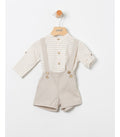 Conjunto bebé niño de camisa de rayas y peto