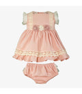 Vestido bebé niña con braguita ceremonia rosa