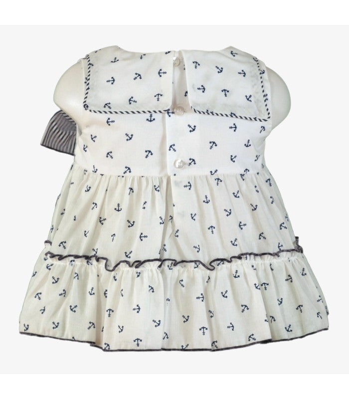 Top infantil niña blanco con estampado de anclas