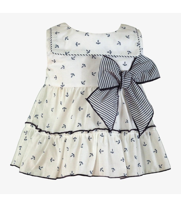 Top infantil niña blanco con estampado de anclas