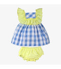 Vestido bebé niña con braguita de cuadros