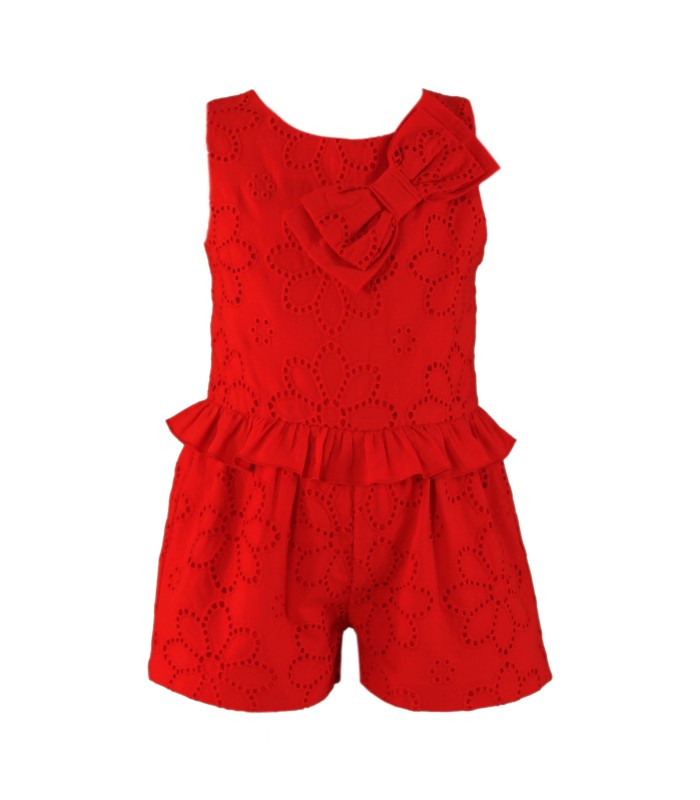 Mono niña color rojo