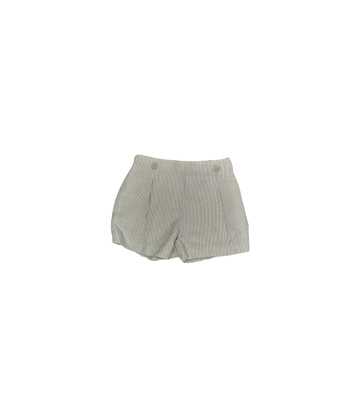 Conjunto bebé niño de camisa y short verde rayas