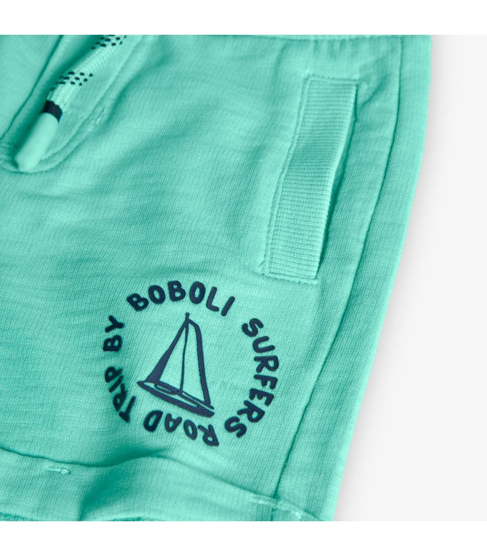 Bermuda felpa bebé y niño  color verde
