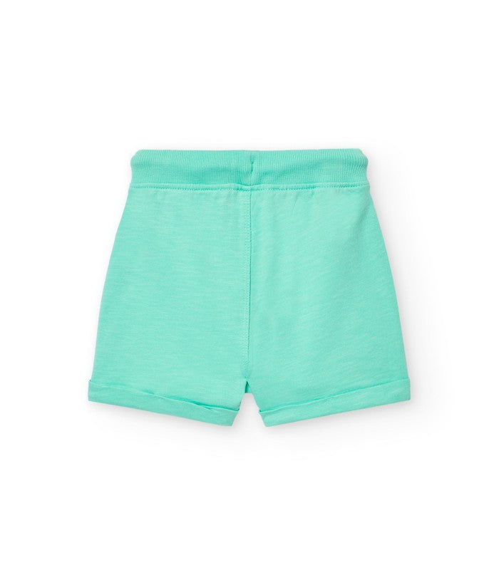 Bermuda felpa bebé y niño  color verde
