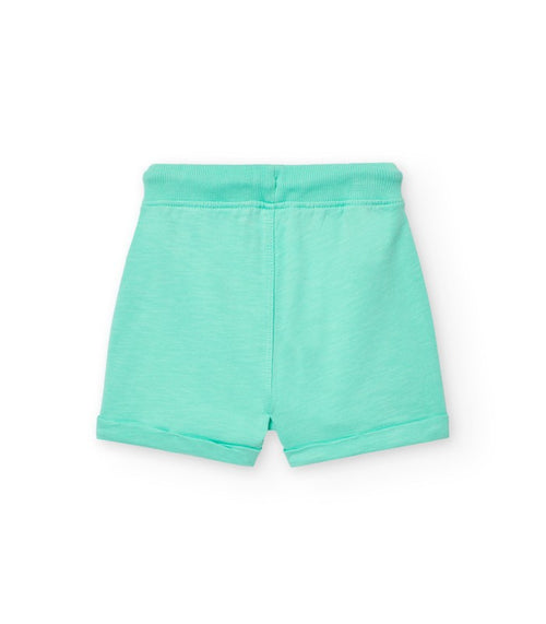 Bermuda felpa bebé y niño  color verde