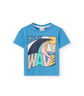 Camiseta  bebé y niño estampada color azul