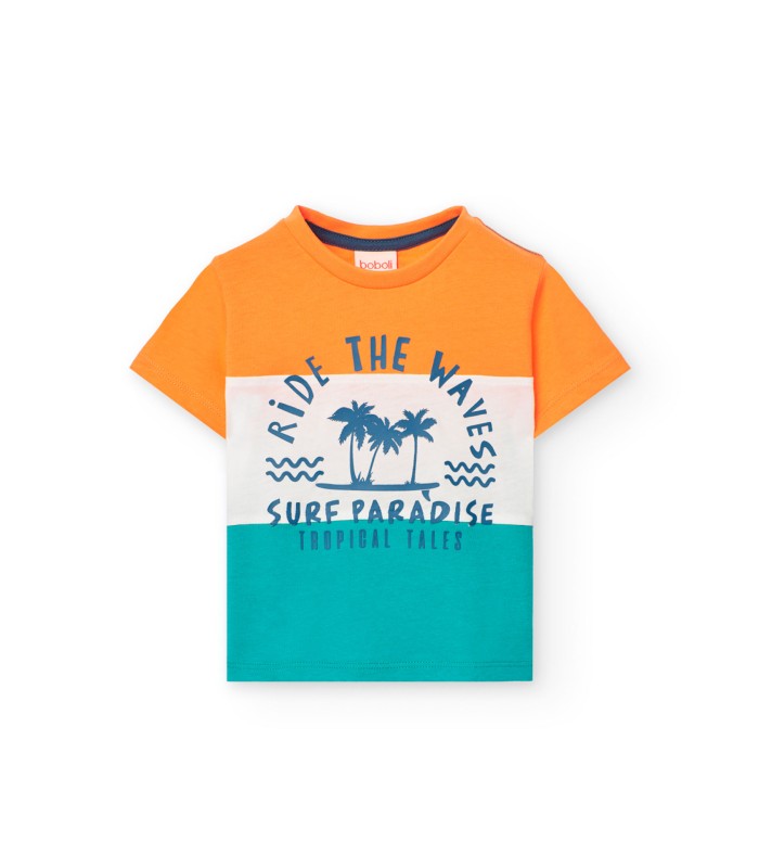 Camiseta bebé y niño estampado Tropical