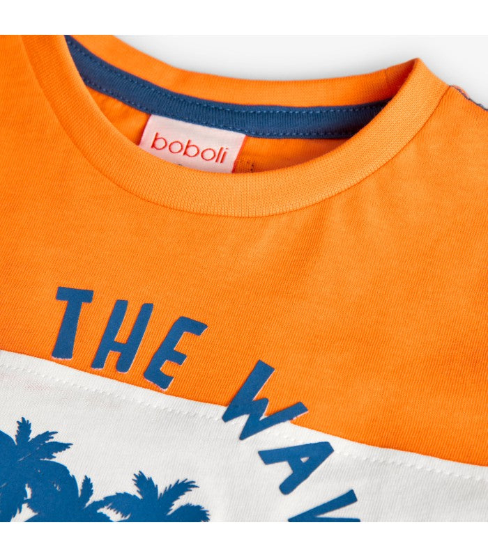 Camiseta bebé y niño estampado Tropical