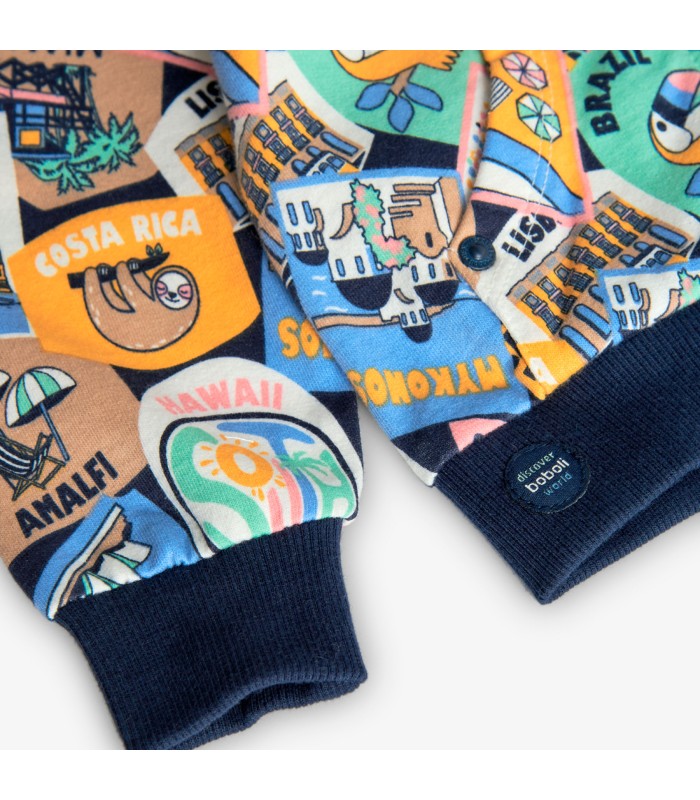 Chaqueta de punto con capucha para bebé y niño con estampado de animales