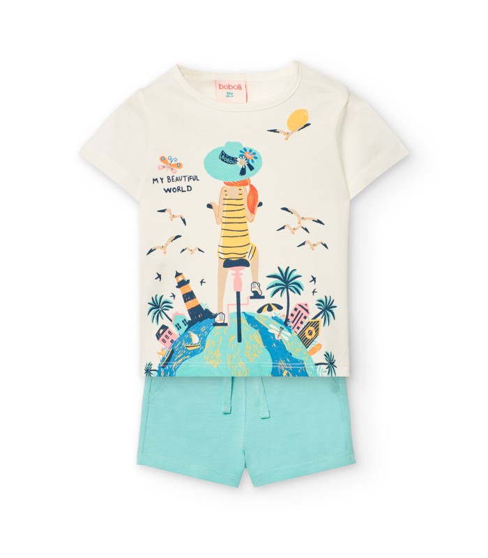 Conjunto para bebé y niña de camiseta y short Modelo Beautiful