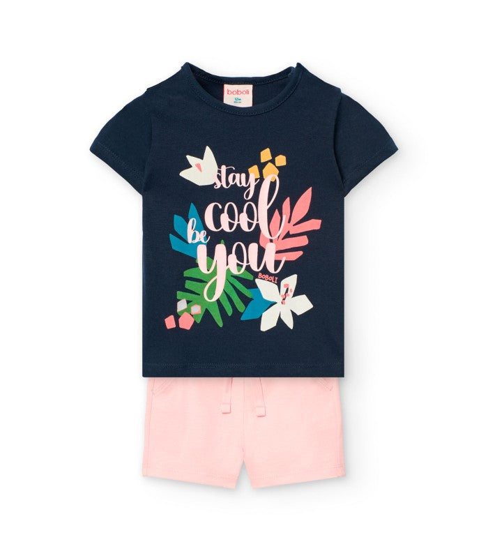 Conjunto para bebé y niña de camiseta y short Modelo Cool