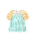 Blusa popelín cuadros para bebé y niña