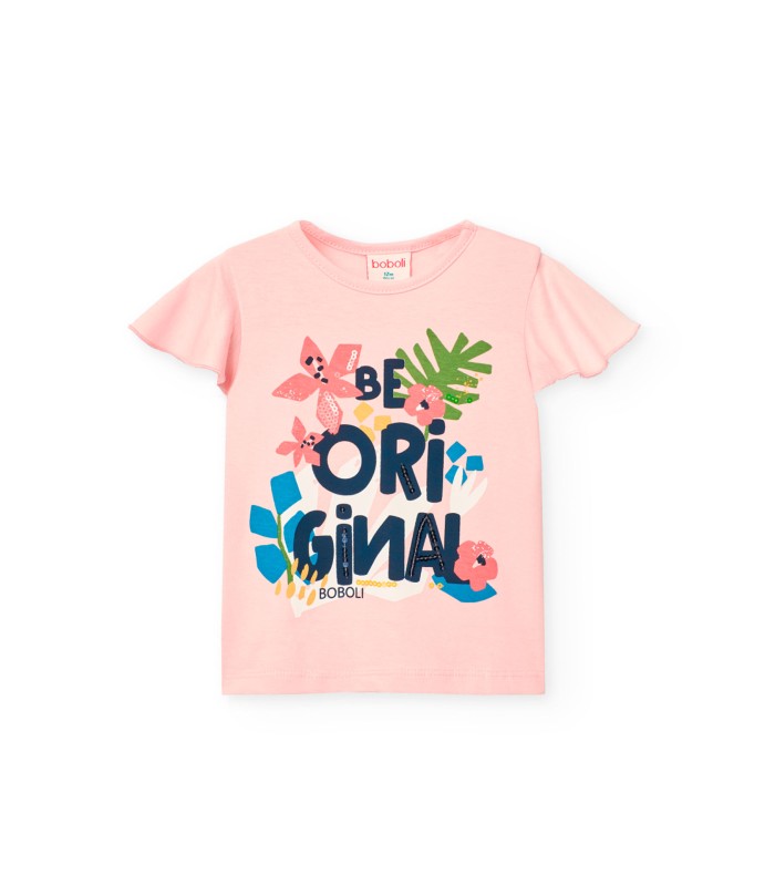 Camiseta para bebé y niña estampada rosa