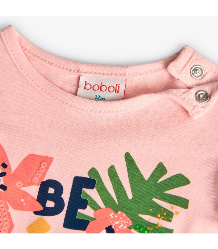 Camiseta para bebé y niña estampada rosa