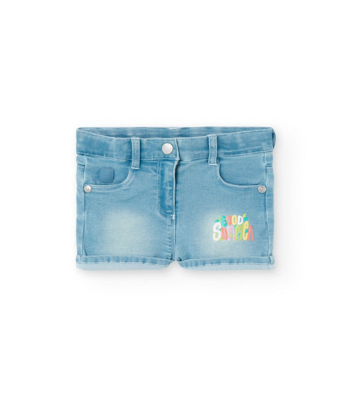 Short de punto demin para niña Modelo Summer