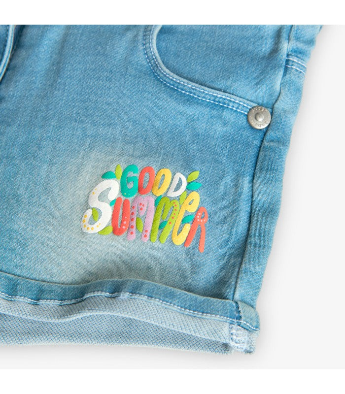 Short de punto demin para niña Modelo Summer