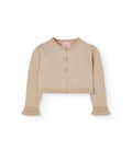 Chaqueta tricotosa para niña color beige