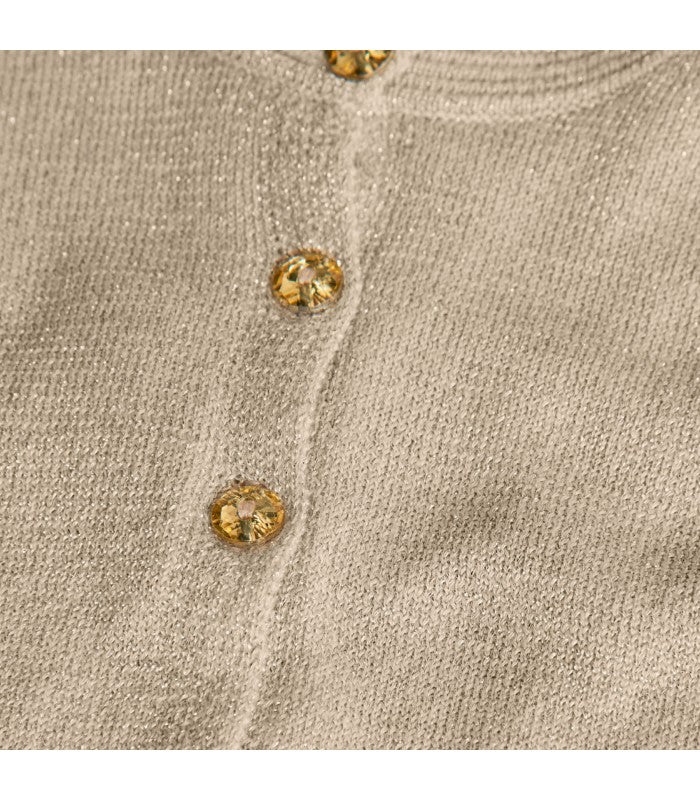 Chaqueta tricotosa para niña color beige