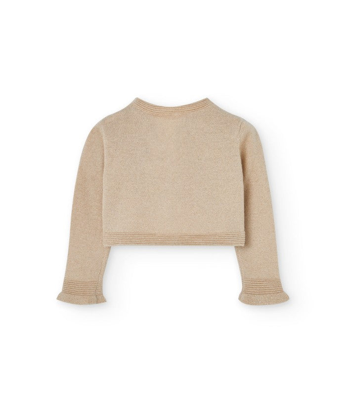 Chaqueta tricotosa para niña color beige