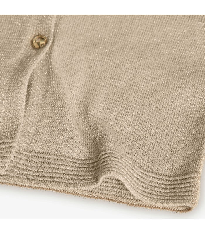 Chaqueta tricotosa para niña color beige