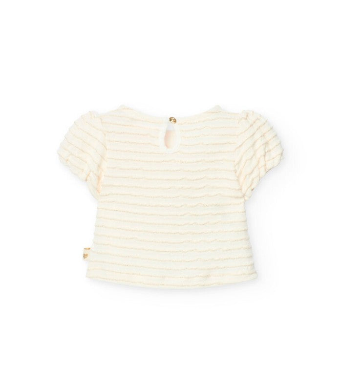 Conjunto Niña de camiseta Cat y falda de tul dorada