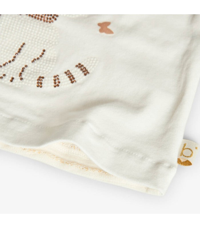 Conjunto Niña de camiseta Cat y falda de tul dorada