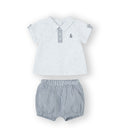 Conjunto bebé niño de polo y short de rayas. Modelo Ancla