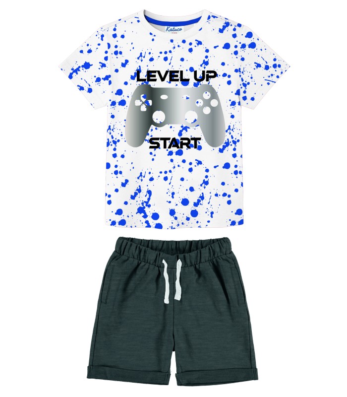 Conjunto para niño de camiseta y short de algodón. Modelo Play