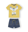 Conjunto bebé niño de camiseta y short. Modelo Hurray