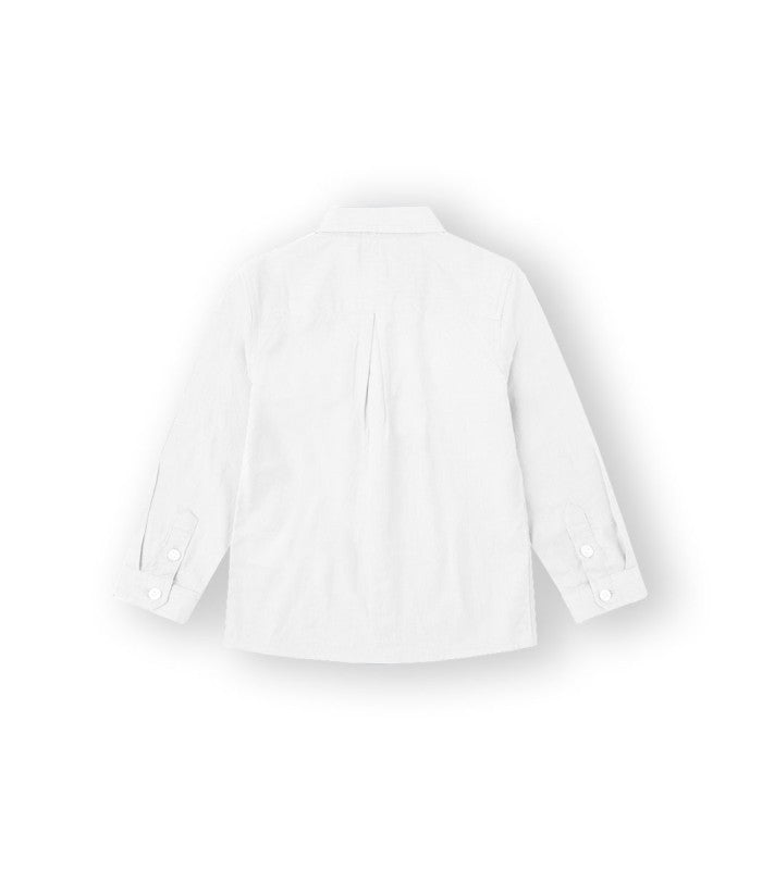 Camisa bebé niño color blanca con cuello camisero. Modelo Alan