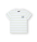 Camiseta niño blanca con franjas verdes. Modelo Surfer