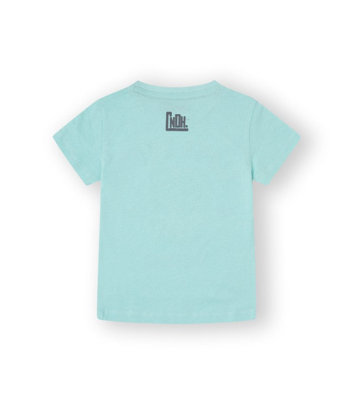 Camiseta para niño estampada color celeste. Modelo Leo