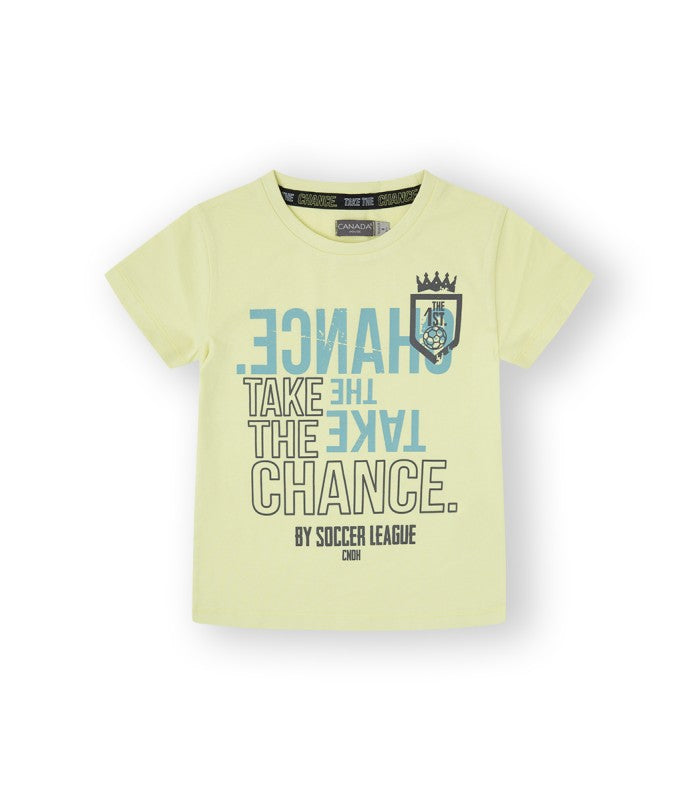 Camiseta para niño estampada color verde. Modelo Chance