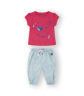 Conjunto bebé niña de camiseta y pantalón globo. Modelo Smile