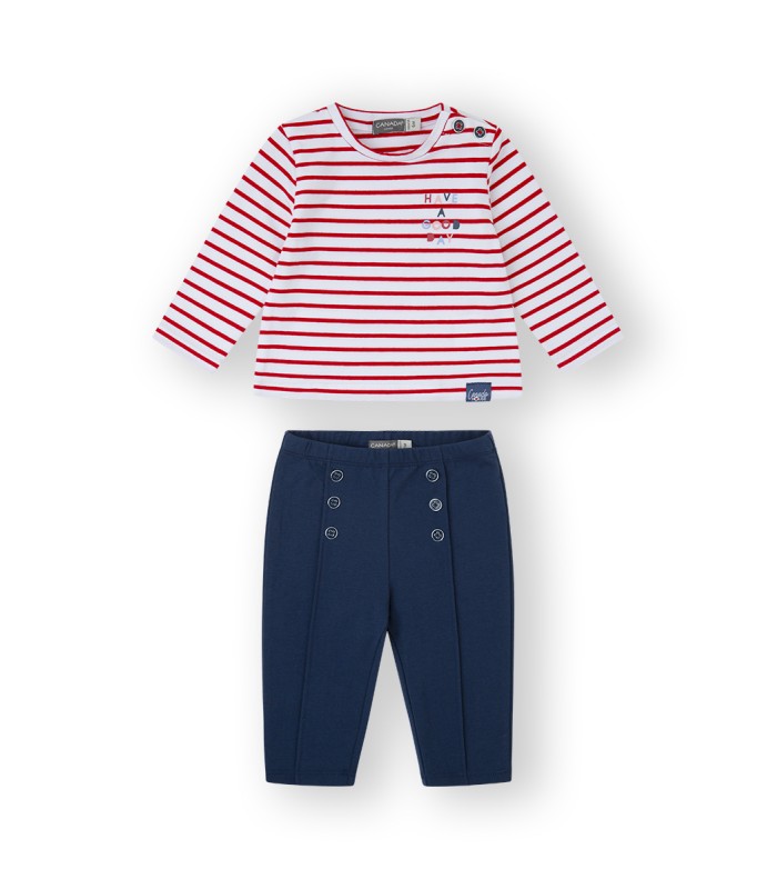 Conjunto bebé niña entretiempo de camiseta y pantalón. Modelo Isabelle