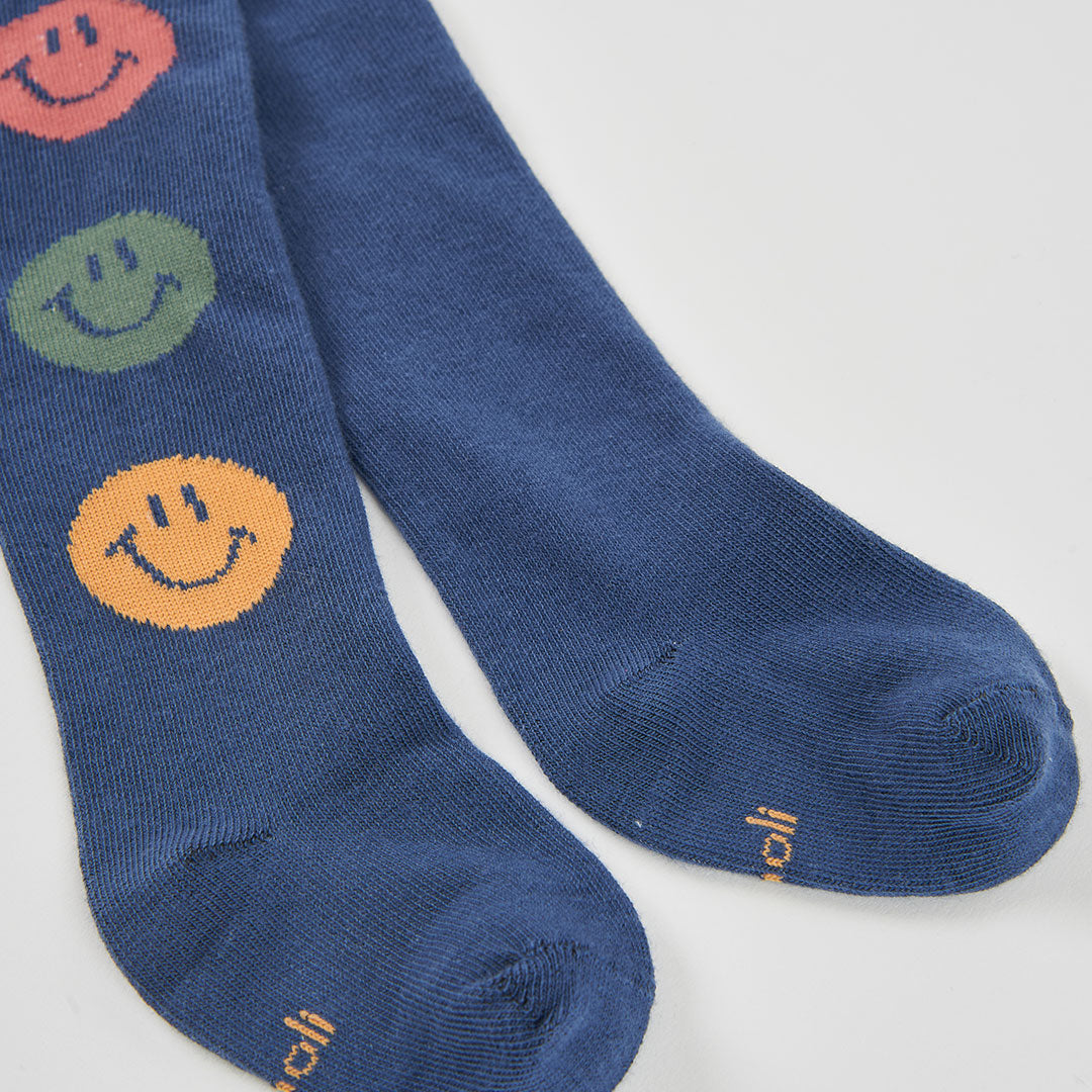 Leotardo azul marino estampado de smileys