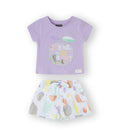 Conjunto bebé niña de camiseta y short. Modelo Apple