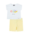 Conjunto bebé niña de camiseta y legging corto. Modelo Natural