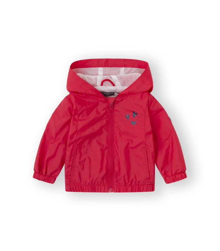Cortavientos bebé niña color rojo. Modelo bear