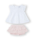 Conjunto bebé niña de blusa y braguita de bambula. Modelo Starts