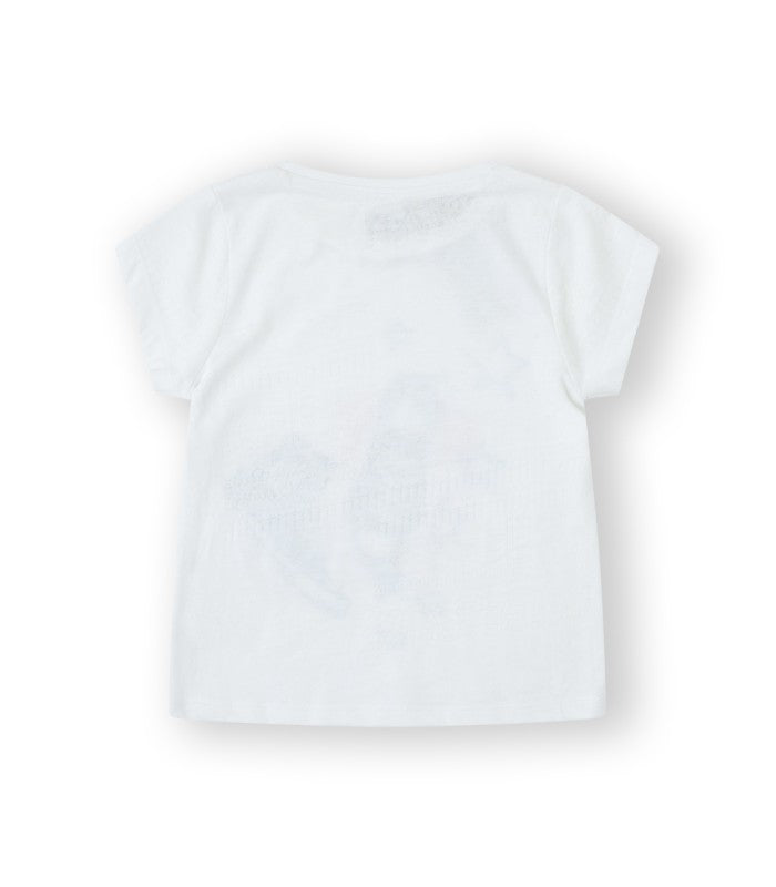 Camiseta blanca niña. Modelo Sneakers