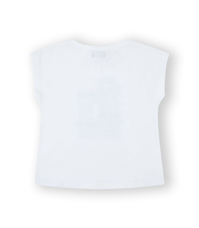 Camiseta niña blanca estampada. Modelo Girl