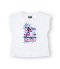 Camiseta niña blanca estampada. Modelo Girl