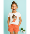 Conjunto Niña de camiseta y short. Modelo Selfie